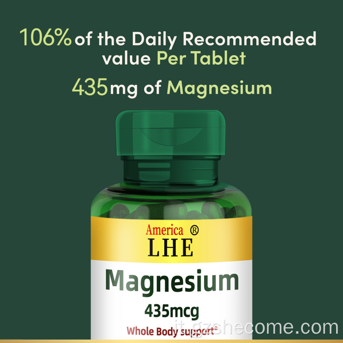 Supplemento di magnesio di alta qualità per la salute dei muscoli ossei